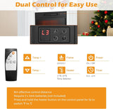 OFFICEJOY Electric Fireplace with Mantel, 32’’ Freestanding Fireplace Realistic Flame with Thermostat, 3 Brightness & Remote Control, Electric Fireplace Heater with Temperature Control & Timer (White) OFFICEJOY