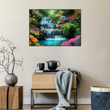 TOPMCYSG Waterfall Landscape Diamond Art Kits for Adults,Forest Scenery 5D Diamond Painting Kits for Beginners,DIY Round Full Drill Diamond Dots Paintings Picture Gem Art for Home Wall Decor 16 x 12in TOPMCYSG