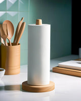 CHAUNCEY HOME Wooden Paper Towel Holder Stand - Kitchen Paper Hanger Rack Bathroom Towel Roll Stand Organizer Simply Standing Countertop Paper Roll Holder, WPTH, Large CHAUNCEY HOME