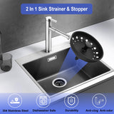 Kitchen Sink Drain Strainer 3 Pack Stainless Steel Sink Stopper, Anti-Clogging Kitchen Sink Drain Basket for Kitchen Sink Strainer Replacement Set Carry360