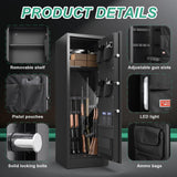 ANXINWEI Gun Safe, 8-10 Gun Cabinet with Removable Shelf, Large Long Gun Safe for Rifles and Pistols with Digital Backlit Keypad, Quick Access Big Gun Locker with Dual Alarm, Rifle Safes for Home ANXINWEI