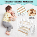 Giantex Bunk Bed Twin Over Twin with Storage Stairs & Drawers, Solid Wood Bunk Bed with Full-Length Guardrails, Convertible to 2 Beds, Versatile Bunk Beds for Kids, Teens, Adults, White Giantex