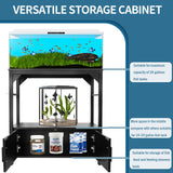 YEMOO Aquarium Stand 20-29 Gallon, 29 Gallon Fish Tank Stand with Aquarium Tools Organizer, 3 Tier Breeder Tank Stand with Storage Cabinet, Heavy Duty Metal Frame for 20 - 29 Gallon Long Aquarium YEMOO