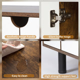 DOICAH Cat Litter Box Enclosure for 2 Cats, Hidden Cat Litter Box Furniture with Double Room,Indoor Cat Condo TV Stand, Double Litter Box Enclosure,Wooden Cat House,Litter Box Furniture DOICAH