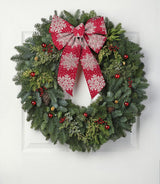 Estivaux 2 Rolls Christmas Ribbons for Crafting, Xmas Wired Edge Ribbon Red White Burlap Ribbon Bow Winter Holiday Snowflake Wired Ribbons for Gift Wrapping Christmas Sewing DIY Crafts Supplies Estivaux