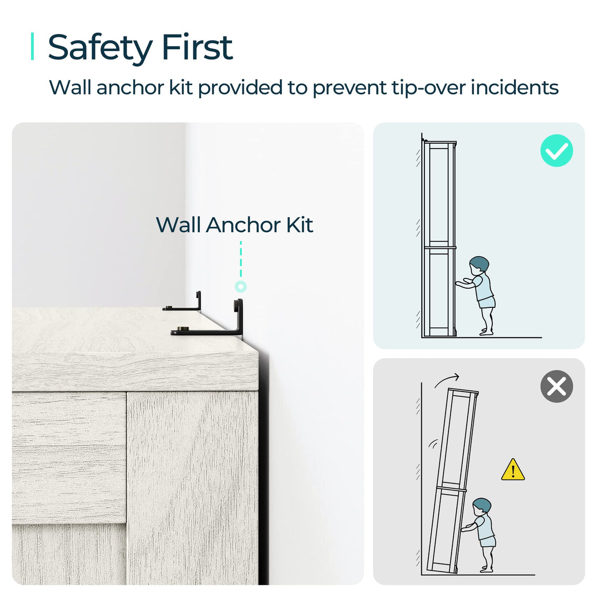 LINSY HOME 5-Shelf Bookcase, Narrow Bookshelves Floor Standing Display Storage Shelves 68 in Tall Bookcase Home Decor Furniture for Home Office, Living Room, Bed Room - White Oak LINSY HOME