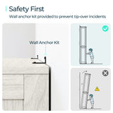 LINSY HOME 5-Shelf Bookcase, Narrow Bookshelves Floor Standing Display Storage Shelves 68 in Tall Bookcase Home Decor Furniture for Home Office, Living Room, Bed Room - White Oak LINSY HOME