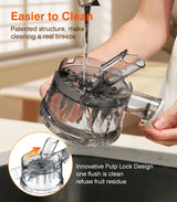 Cold Press Juicer, Updated Masticating Juicer Machines with 5" Feeding Chute Fit Whole Fruits &Vegetables, 99.6% Juice Purity, Streamlined Parts Easier to Clean/1.5L Capacity/2 Cups Included Zasmira