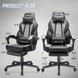 LEMBERI Gaming Chairs with Footrest,Ergonomic Video Game Chairs for Adults,Big and Tall Chair 400lb Weight Capacity, Racing Style Computer Gamer Chair with Headrest and Lumbar Support LEMBERI