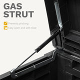 DWVO 150 Gallon XL Deck Box with Divider & Lockable Lid, Waterproof Resin Outdoor Storage for Patio, Garden, Poolside, Cushions, Supplies & Sports Gear, Black DWVO