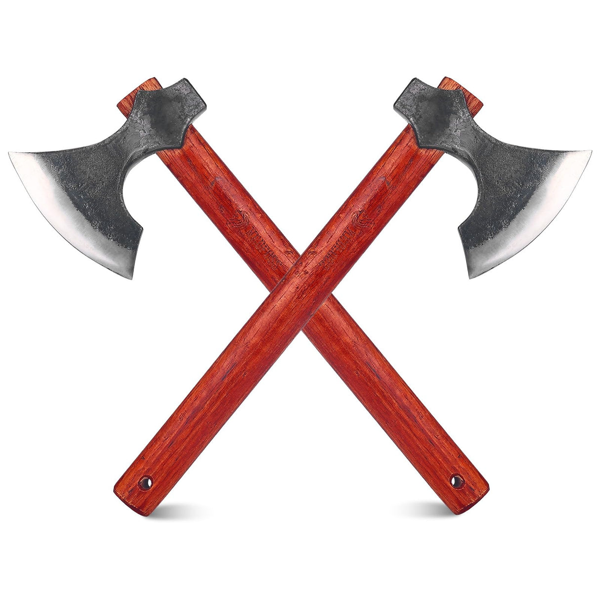 16" Throwing Axe with Beech Wood Handle, Professional Throwing Hatchet Set of Two, Viking Style Throwing Tomahawks with Steel Wedge for Adults' Competition and Outdoor Recreation, Red Generic