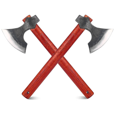 16" Throwing Axe with Beech Wood Handle, Professional Throwing Hatchet Set of Two, Viking Style Throwing Tomahawks with Steel Wedge for Adults' Competition and Outdoor Recreation, Red