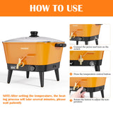 VOISEN Wax Melter for Candle Making, 8Qts Candle Wax Melting Pot with Spout for Soy Wax Soap Base, Electric Wax Melter for Candle Making with Temp Control, Easy Pour,Non-Stick(Orange) VOISEN