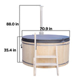 Wood-Fired Hot Tub and Ice Bath | Wood-Burning Hot Tub | Cold-Plunge Tub | 4-5 Person | 422 Water Gallon Capacity | Pine ALEKO