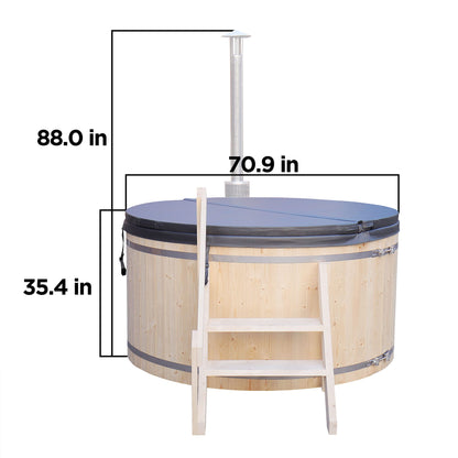 Wood-Fired Hot Tub and Ice Bath | Wood-Burning Hot Tub | Cold-Plunge Tub | 4-5 Person | 422 Water Gallon Capacity | Pine - WoodArtSupply