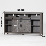 Bolonbi Rustic LED TV Stand for 65 inch TVs with Sliding Barn Doors and Storage Shelves Bolonbi