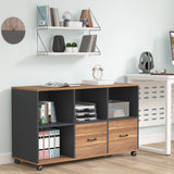 Tribesigns 2 Drawers Lateral File Cabinets, Home Office 47-inch Mobile Wood Filing Cabinet Printer Stand with Wheels and Open Storage Shelves,Drawers for Letter Size (Walnut, 47) Tribesigns