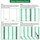 Safety Fence Plastic Mesh Fencing Roll,1 Roll with 25 Steel Stakes, Temporary Reusable Netting for Pool Fence, Garden, Construction ACTREY