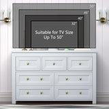 BORNOON 7-Drawer Dresser for Bedroom, Chest of Drawers with Ample Storage, Modern Farmhouse-Style Wooden Dresser for Bedroom, Hallway, Entryway, Closet (White) BORNOON