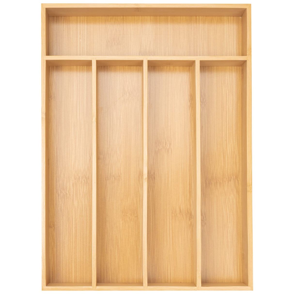Besilord Silverware Organizer Kitchen Drawer Organizer Utensil Organizer Bamboo Silverware Holder Cutlery Organizer in Drawer Flatware Organizer Tray(5 slots, Natural Besilord