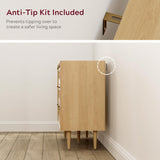 EYYTHUNG Rattan 6 Drawer Dresser, Modern Closet Dressers of Drawers with Natural Rattan, Boho Dresser Chest, TV Stand of Drawers, Wood Storage Drawer Organizer for Bedroom Living Room Entryway Hallway EYYTHUNG