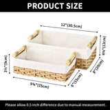 GRANNY SAYS Wicker Baskets with Liner, Small Baskets for Shelves, Decorative Baskets for Home Decor, Wicker Storage Basket for Back of Toilet, Set of 2 GRANNY SAYS