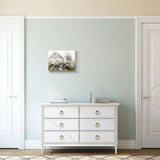 gaosoul Rustic Farmhouse Barn Canvas Wall Art Framed Misty Countryside Field Landscape Painting Rusty Old Truck Loaded With Flowers Picture Prints for Bedroom Living Room Office Decor 16x12in gaosoul