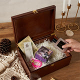 Larger Wooden Memory Keepsake Boxes With Hinged Lids and a photo frame inside the lid - Decorative Storage Box With a Hinge Lids For Picture Letter EVA murmure