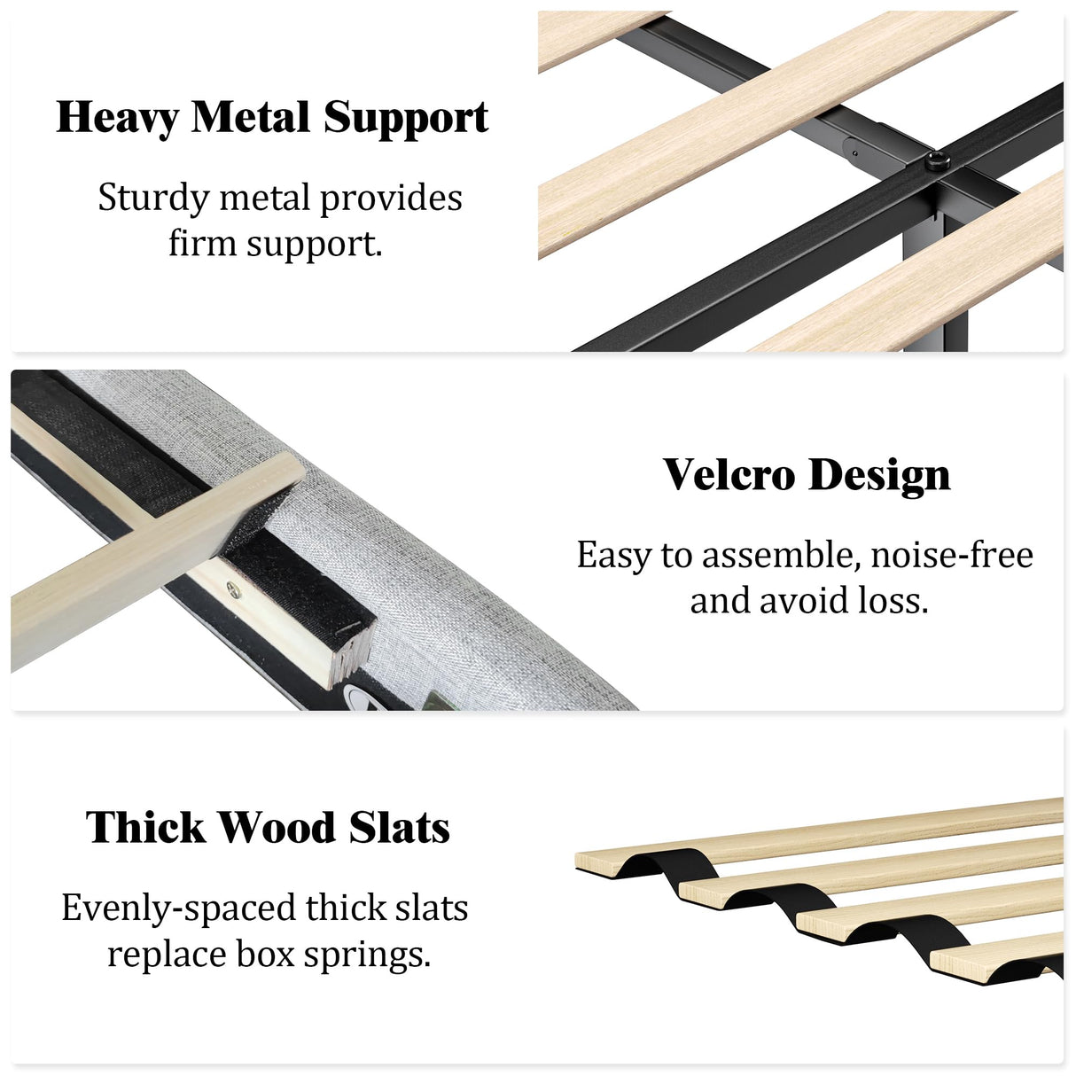 HAOARA Full Size Platform Bed Frame with Upholstered Button Tufted Headboard, Mattress Foundation with Wooden Slat Support, Noise Free, No Box Spring Needed, Easy Assembly, Light Grey HAOARA