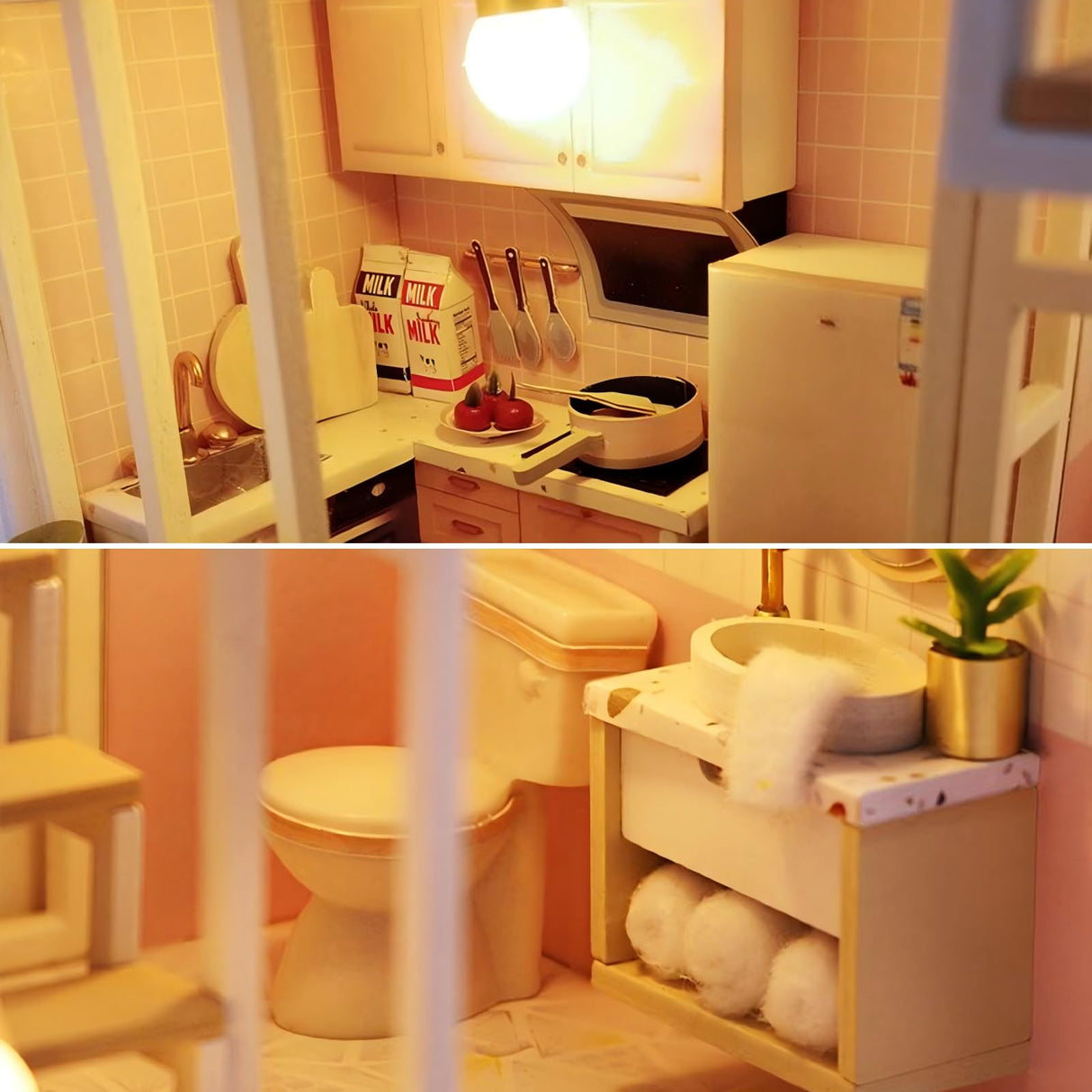 OZJAY DIY Miniature House Kit, Mini House Building Kit with LED & Furniture, DIY Wooden Dollhouse Miniature Kit for Adults Teen, Wooden Crafts Lovely Dollhouse Kit, Sweet Time OZJAY