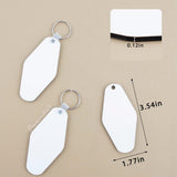 Framendino, 16 Pack Motel Hotel Shape Sublimation Blank Keychains IY Heat Transfer Keychain with Key Rings Framendino