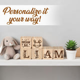 Custom Wooden Name Blocks, Engraved Nursery Flowers Name Sign, Custom Nursery Décor, Custom Name Wood Blocks, Wooden Name Signs for Nursery, Montessori Décor Engraved on Solid Wood, Name Wood Blocks Custom Empire Shop