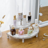 MyGift Wooden Display Stand Riser, 3 Tier Perfume and Cologne Organizer Stand, Cupcake Stand for Dessert, Spice Rack Organizer, Display Shelf for Figure,Perfume,Make up, Collections, 3-Piece Set MyGift