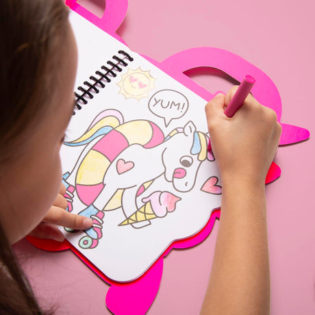 Omy Super Coloring Book – Unicorn | Enter a Magical World of Rainbows, Sparkles, and Imagination | 35 Pages, 2 Sticker Sheets, 5 Wax Crayons | Creative Play for Kids Ages 3 and Up Omy