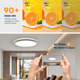 BLNAN Dimmable LED Flush Mount Ceiling Light Fixture with Remote Control, 12Inch 24W 3000K-6500K Light Color Adjustable, Modern Ultra-Thin Ceiling Lamp for Bedroom Kitchen, Wired BLNAN