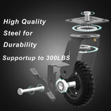 Heavy Duty Caster Wheel 6 Inch,Plate Caster Swivel 2 Pack 500lb Capacity,Solid Rubber,Cast Iron,Brake Casters for Flat Carts,Workbench,Dolly,Trolley Vandersum