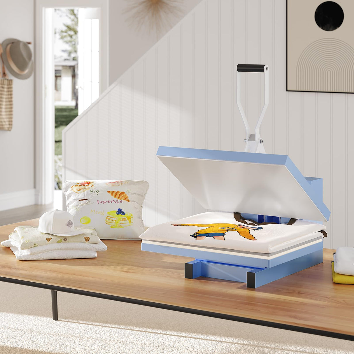 16x20 Heat Press, Digital Professional Sublimation Machine, Fast Heating, Industrial Quality with Adjustable Pressure Industrial Digital Heat Press Machine Sublimation for T-Shirt, Light Blue ExploreHorizon