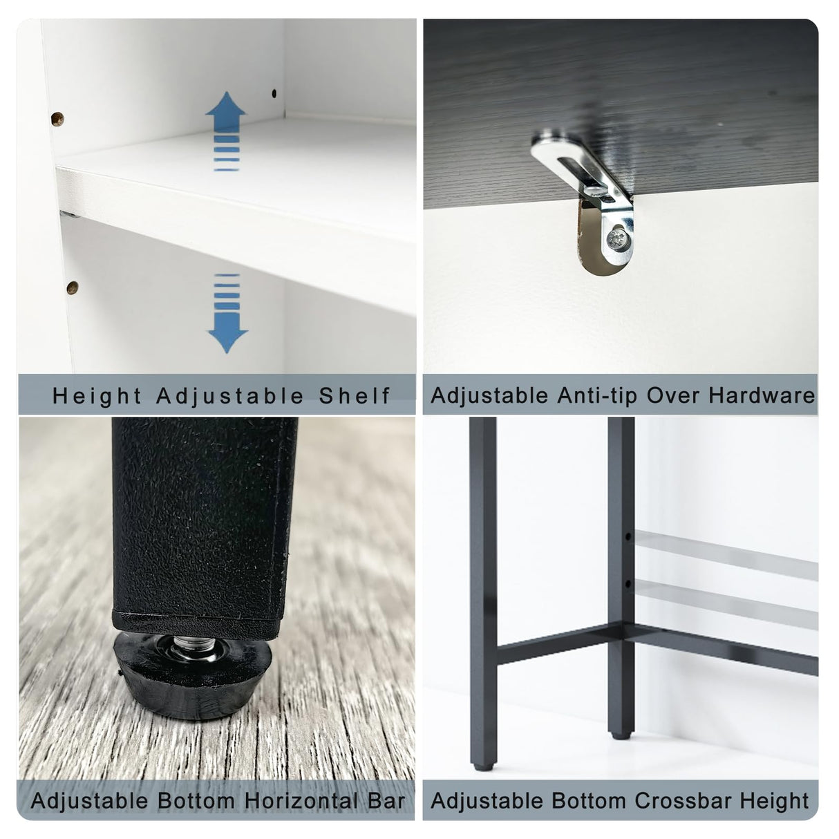 Timboniture Over The Toilet Storage Cabinet, Bathroom Above Toilet Cabinet Organizer with Doors and Adjustable Shelves, Bathroom Shelf Organizer with Anti-Tip Device & Drain Rack, White Timboniture