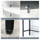 Timboniture Over The Toilet Storage Cabinet, Bathroom Above Toilet Cabinet Organizer with Doors and Adjustable Shelves, Bathroom Shelf Organizer with Anti-Tip Device & Drain Rack, White Timboniture