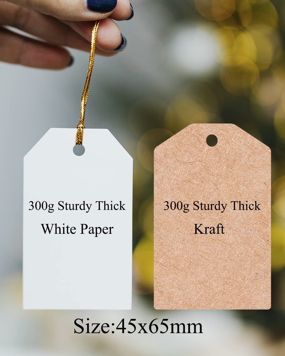 120 Pack Custom Paper & Kraft Tags,Gift Tags,Personalized Bridal,Birthday Celebrating Hang Labels Tag with Twine - WoodArtSupply