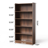 LITTLE TREE 72-Inch Tall Bookcase, 6-Tier Wooden Large Bookshelf, Wide Bookcase Bookshelves, Freestanding Modern Display Shelving Unit for Living Room, Bedroom, Office, Rustic Brown LITTLE TREE