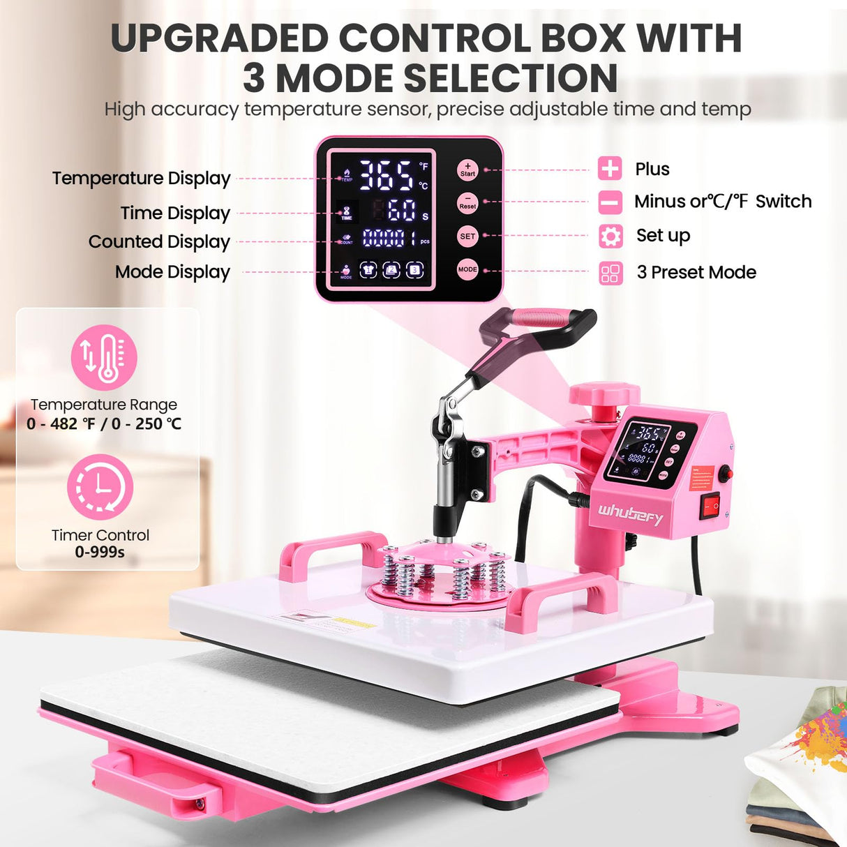 Whubefy Heat Press 15x15 inch 8 in 1 with 30OZ Tumbler Press, Slide Out 360° Swing Away Digital Shirt Press Machine, Industrial-Quality Heat Transfer Sublimation for T-Shirt/Tumbler/Mug/Hat/Cap/Plate Whubefy