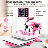 Whubefy Heat Press 15x15 inch 8 in 1 with 30OZ Tumbler Press, Slide Out 360° Swing Away Digital Shirt Press Machine, Industrial-Quality Heat Transfer Sublimation for T-Shirt/Tumbler/Mug/Hat/Cap/Plate Whubefy