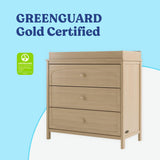 Graco Olivia 3 Drawer Changing Table Dresser (Driftwood) – GREENGUARD Gold Certified Baby Dresser with Changing Table Top, Includes Interlocking Drawer System Graco