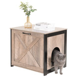 DWANTON Cat Litter Box Furniture Hidden, Cat Litter Box Enclosure, Reversible Entrance Can Be on Left or Right Side, Indoor Cat Box Cabinet, Wooden Cat Washroom, End Table, Nightstand Dwanton