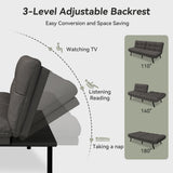 AMICLIBER Convertible Futon Sofa Bed,71" Memory Foam Futon Couch,Detachable Cushion,Adjustable Backrest & Armrest,Linen Modern Loveseat Sleeper Recliner for Living Room,Office,Apartment,Classic Grey AMICLIBER