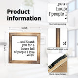 MACVAD Rustic Torched Wood Small Box Sign for Home Decor,Freestanding Thank You Sign for Kitchen,Square Wood Block Sign Table Decor,6" x 6" x 1.57" MACVAD