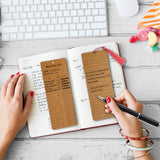 50 Pieces Reading List Bookmark with Tassels, 3 x 8 Inch Personal Libraries Cards 50 Pieces Tassels,Tracker Bookmarks Bookshelf Design Library Card Bookmark Reading Log Bookmark (Brown) KaloTidy