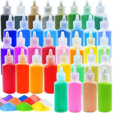Guuozzli 36 PCS Art Sand Kit, DIY Scenic Sand Painting & Wedding Decoration Bottles Guuozzli