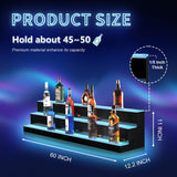 MESAlLUP Acrylic 60 Inch 3 Tier Detachable LED Lighted Liquor Bottle Display Shelf with Remote Control, Mulit Colorl Lighting Shelves for Home Mini Bar Restaurants & Party Use(Without Power Bank) MESAILUP